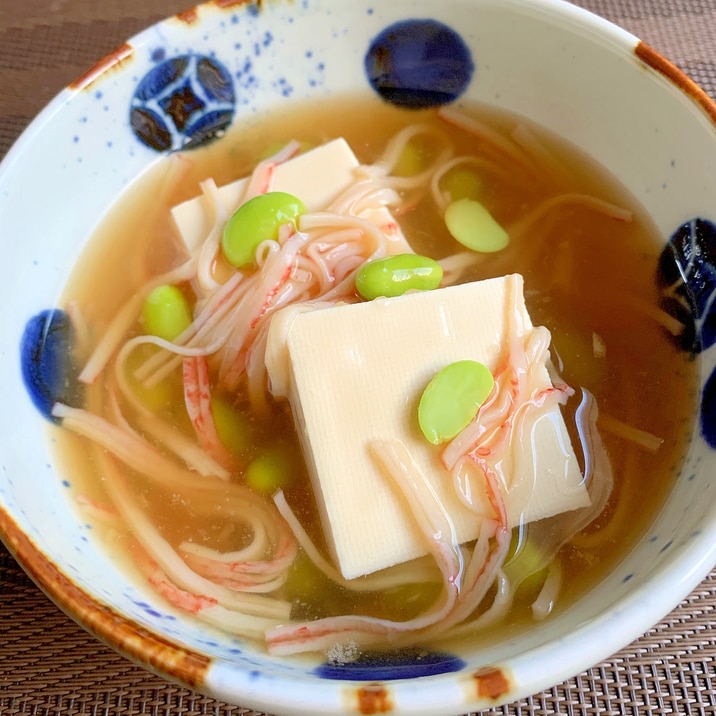 豆腐の枝豆かにあんかけ